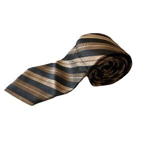 🌵4/$25 ‎ BERLIONI Italy Brown and Black Microfiber Necktie Business Career 60"